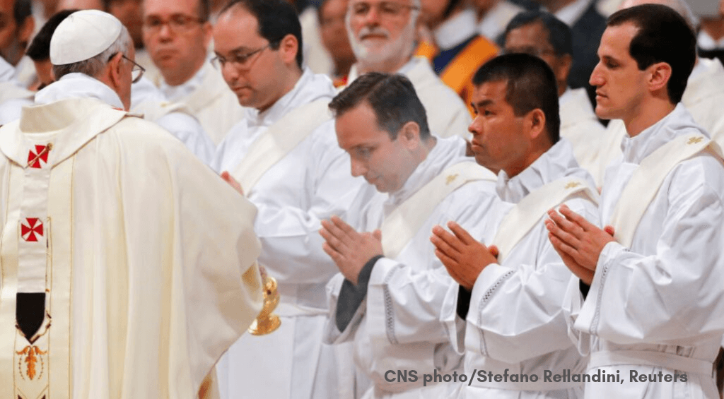 CNS photo - Pope Francis uses incense to bless new priests before their ordination Mass in St. Peter's Basilica at the Vatican May, 2014 by Stefano Rellandini
