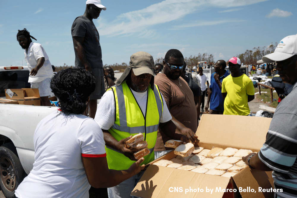 CNS photo, Hurricane Dorian relief efforts, by Marco Bello, Reuters