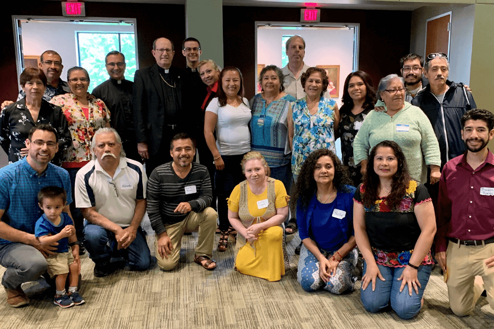 Bishop Walkowiak with members of our Hispanic parishes