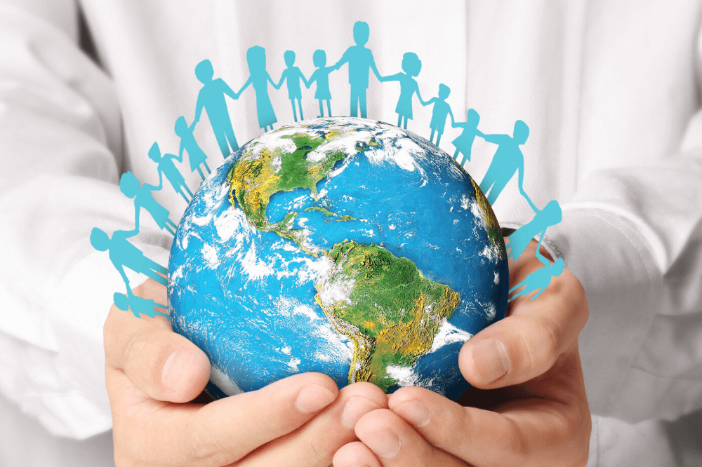 Hands holding the earth, Day of Prayer for Humanity, human connection