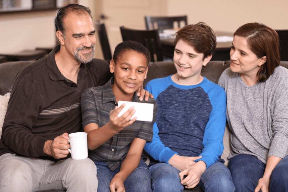 Teens, foster parents take a selfie