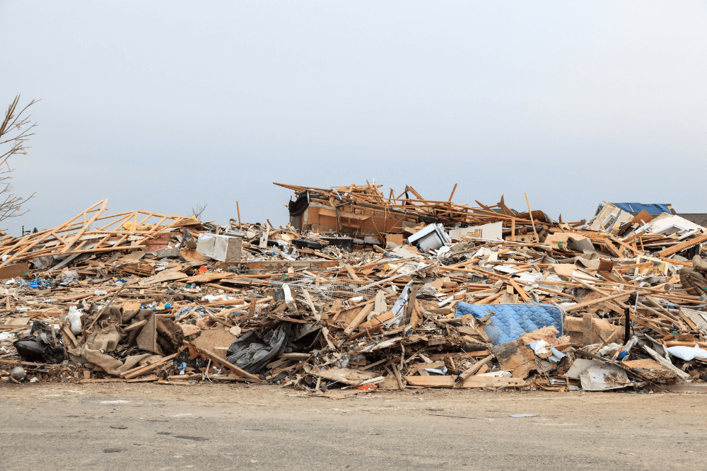 Tornado damage, aftermath