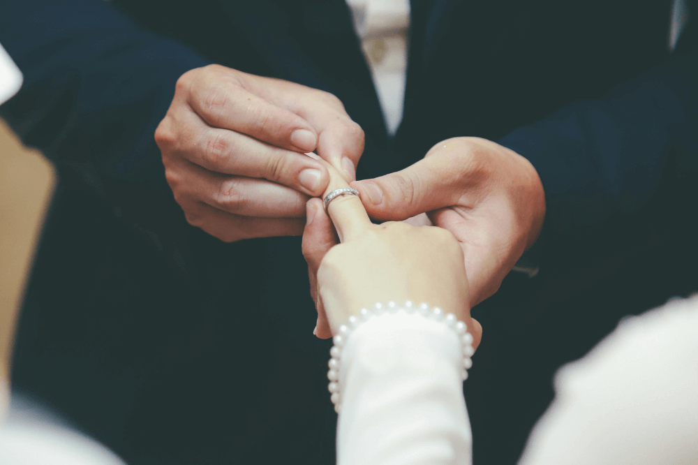 Couple doing their marriage vows