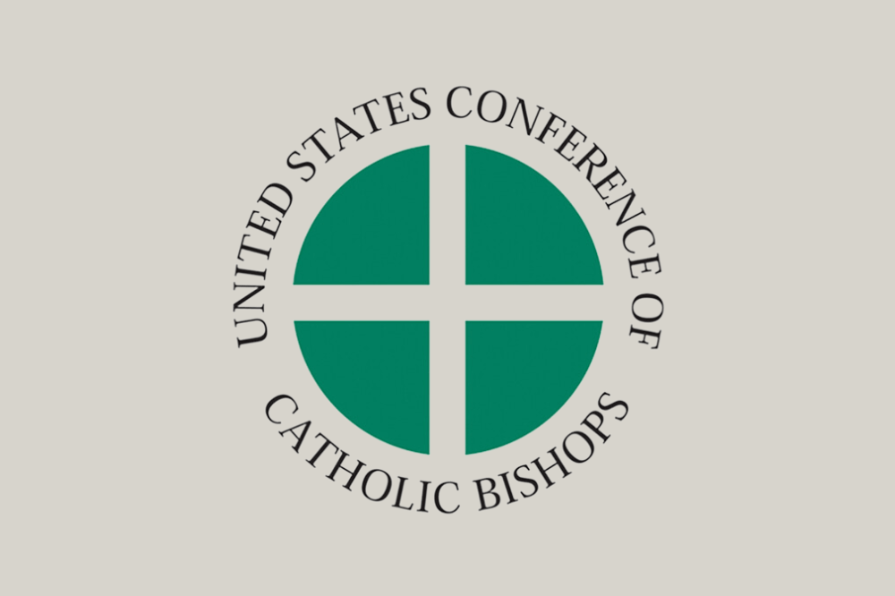 USCCB logo text with grey background